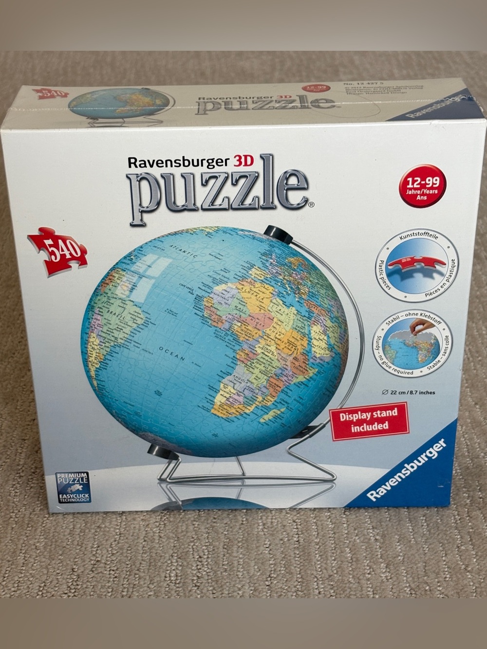 Ravensburger 3D Jigsaw Puzzle Kit SEALED World Globe Sealed English 540 Pieces